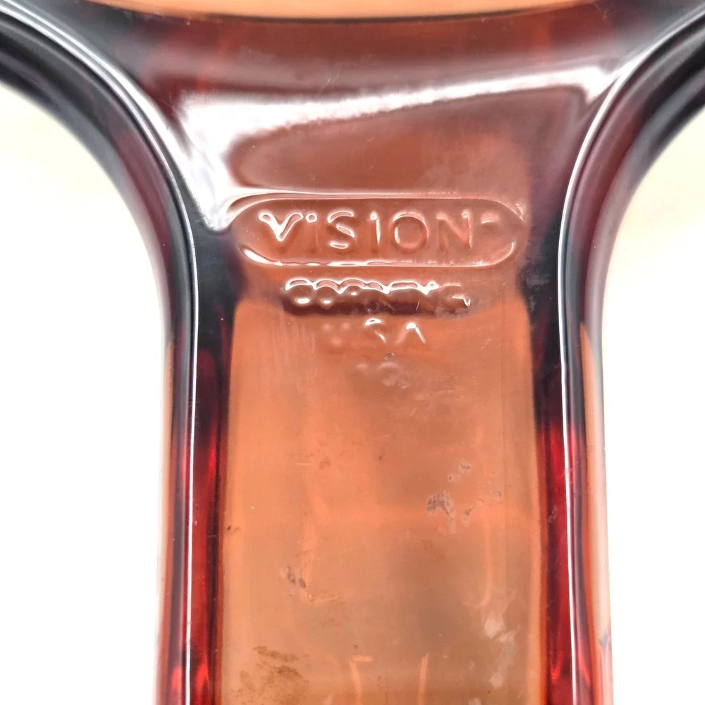 Vision Corning Ware Waffle Bottom 10.5 Inch Amber Glass Frying Pan Skillet